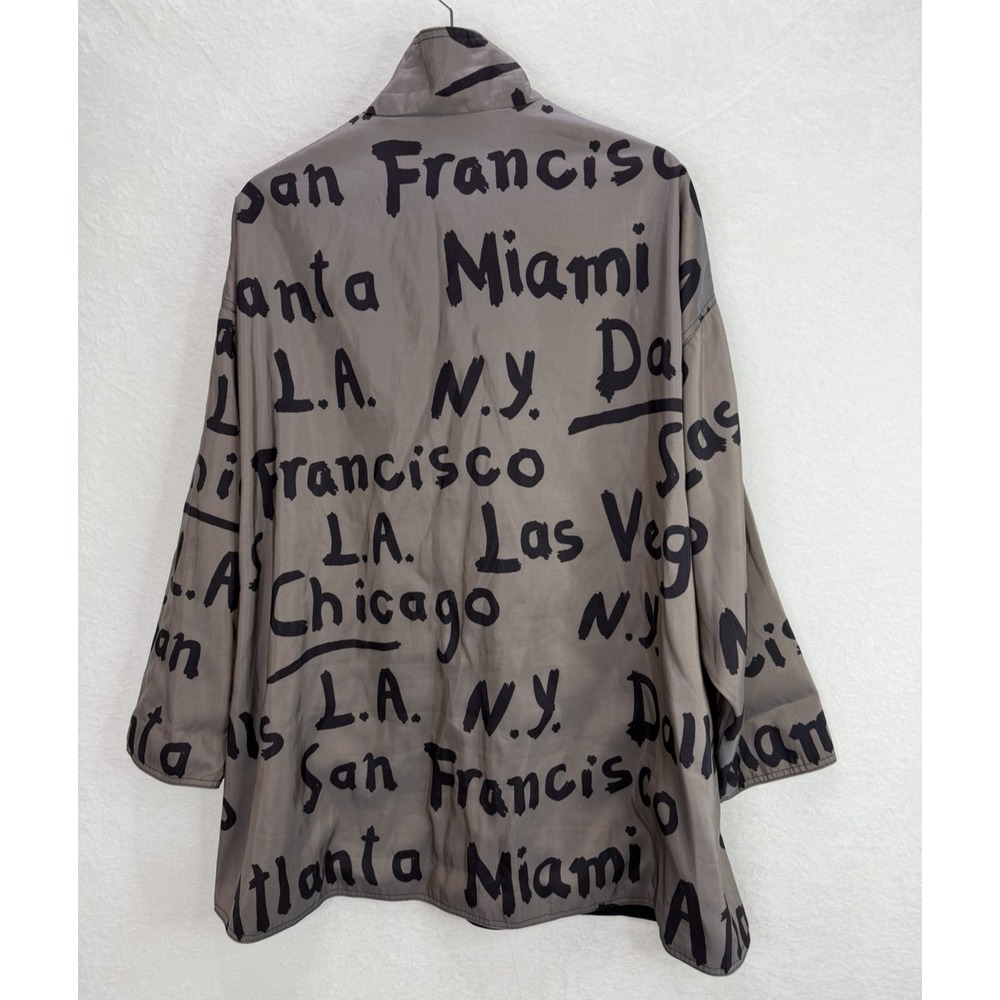 Mycra Pac Now Raincoat Jacket City Print US 1X Brown Black Reversible Full Zip - Picture 4 of 8